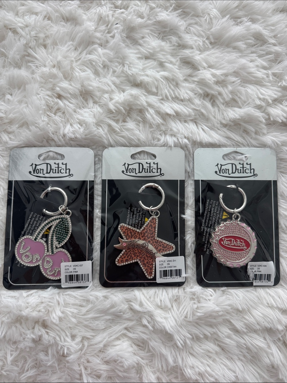 Von Dutch Rhinestone Keychain Set